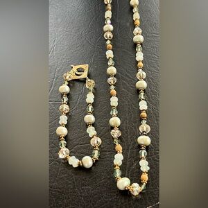 Sterling Silver glass beaded necklace set